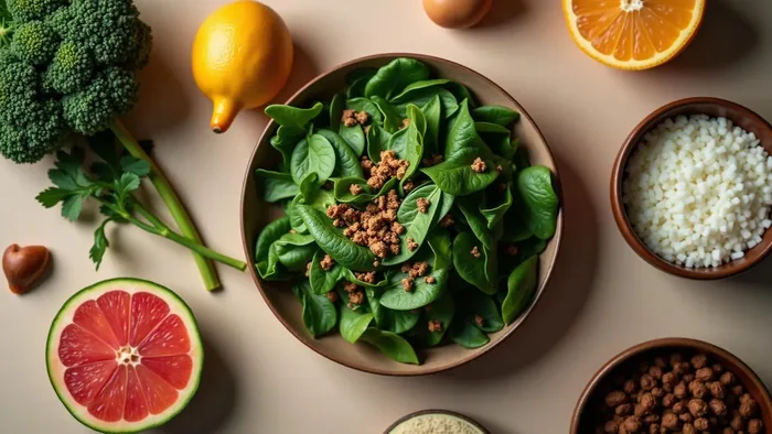 Mesa posta com alimentos frescos
